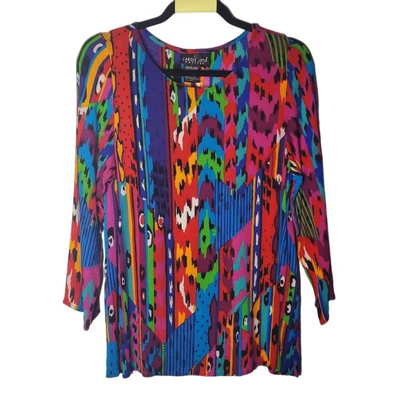 Carole Little Tops - Carole Little Petites long sleeve multicolored colorful rayon women top sz 8